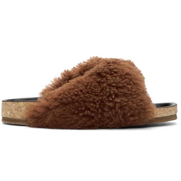 NWT Chloé Shearling Fur Flat Slide Sandal 35EU - Picture 12 of 12